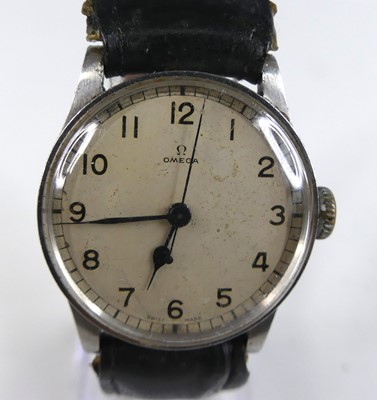 Lot 2661 - A vintage Omega gent's steel case manual wind...