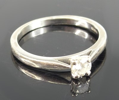 Lot 2666 - An 18ct white gold diamond solitaire ring, the...