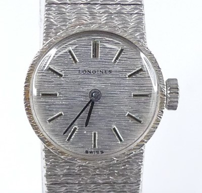 Lot 2784 - A Longines lady's 9ct white gold cased...