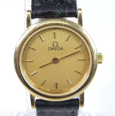 Lot 2785 - A lady's Omega De Ville gold plated and steel...