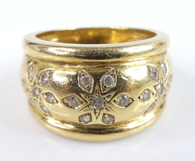 Lot 2790 - A Portugese heavy 800 yellow gold band ring,...