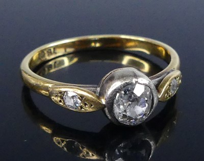 Lot 2794 - An 18ct gold diamond ring, arranged as a...