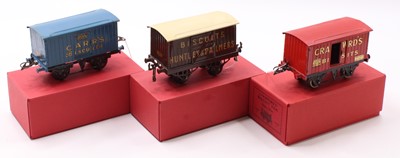 Lot 251 - Three Hornby 0-gauge goods wagons, either...