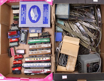 Lot 425 - Two large trays containing Hornby controllers...