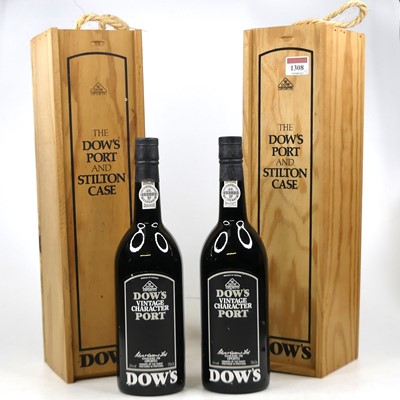 Lot 1308 - Dow's vintage character port, two bottles (OWC)