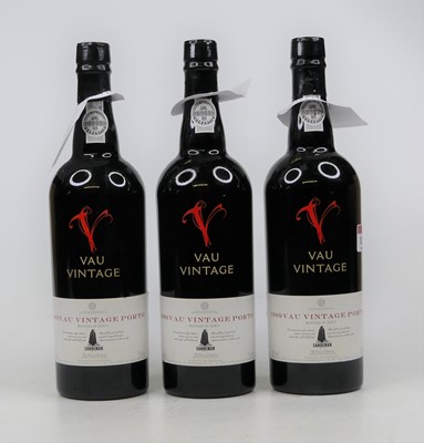 Lot 1317 - Sandeman Vau Vintage Port 1999, three bottles