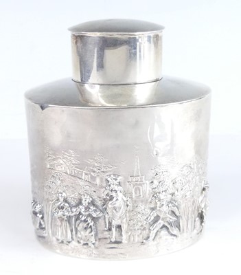 Lot 2119 - An Edwardian silver tea caddy, of oval form...