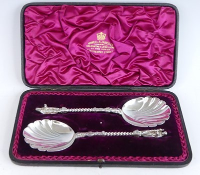 Lot 2104 - A cased pair of Victorian silver apostle...