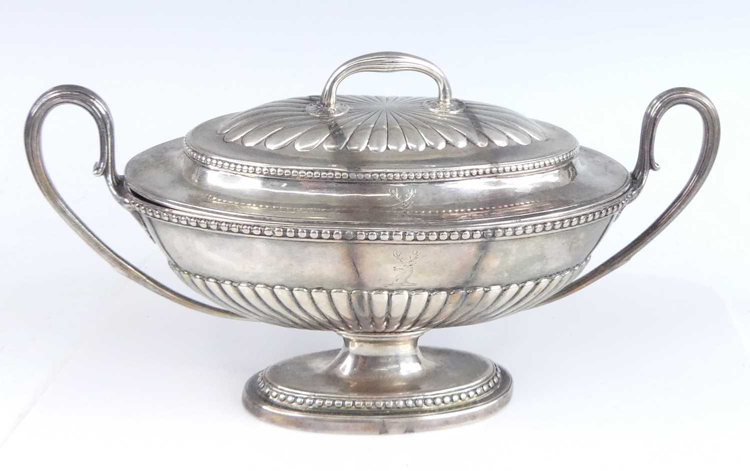 Lot 2061 - A George III silver lidded twin handled...