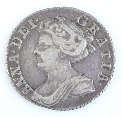 Lot 2251 - England, 1708 sixpence, Queen Anne draped bust...