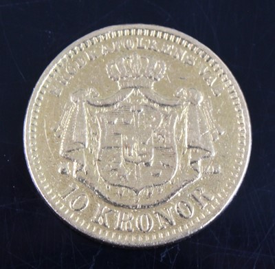 Lot 2009 - Sweden, 1895 gold 10 kronor, obv: Oscar II...