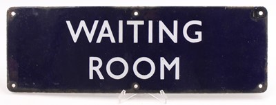 Lot 1 - A BR eastern region blue "Waiting Room" enamel...