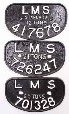 Lot 21 - 3 x LMS D type wagon plates repaints,...