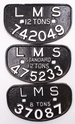 Lot 22 - 3 x LMS D type wagon plates repaints,...