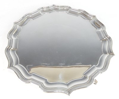 Lot 2132 - A George V silver salver, of shaped circular...