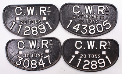Lot 23 - 4 x GWR D type wagon plate repaints,...