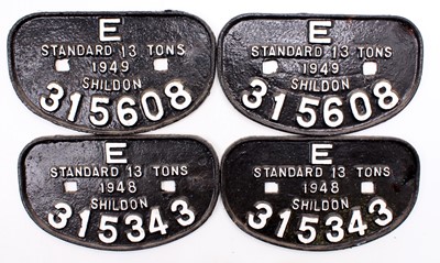 Lot 27 - 4x BR D type wagon plates, repainted, Made in...