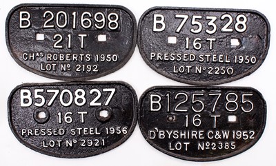Lot 30 - 4 x BR D type wagon plates repainted, from...