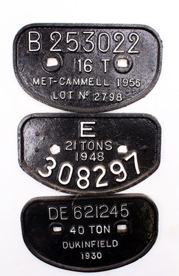 Lot 31 - 3x various D type wagon plates, comprising of...
