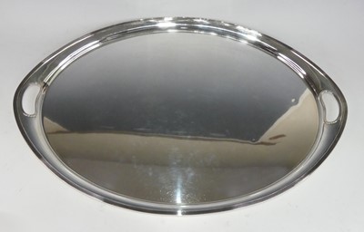 Lot 2123 - An impressive George V silver tray, of plain...