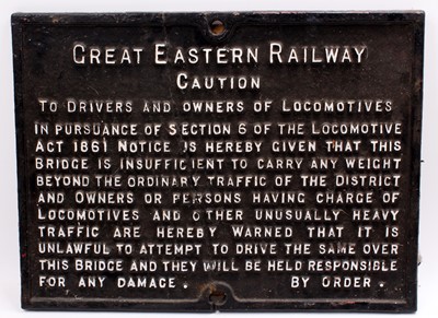 Lot 40 - A GER cast iron caution to drivers and owners...
