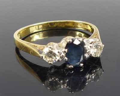 Lot 2738 - An 18ct yellow and white gold, sapphire and...