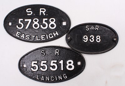 Lot 58 - 3x Southern Railway wagon plates, to include...