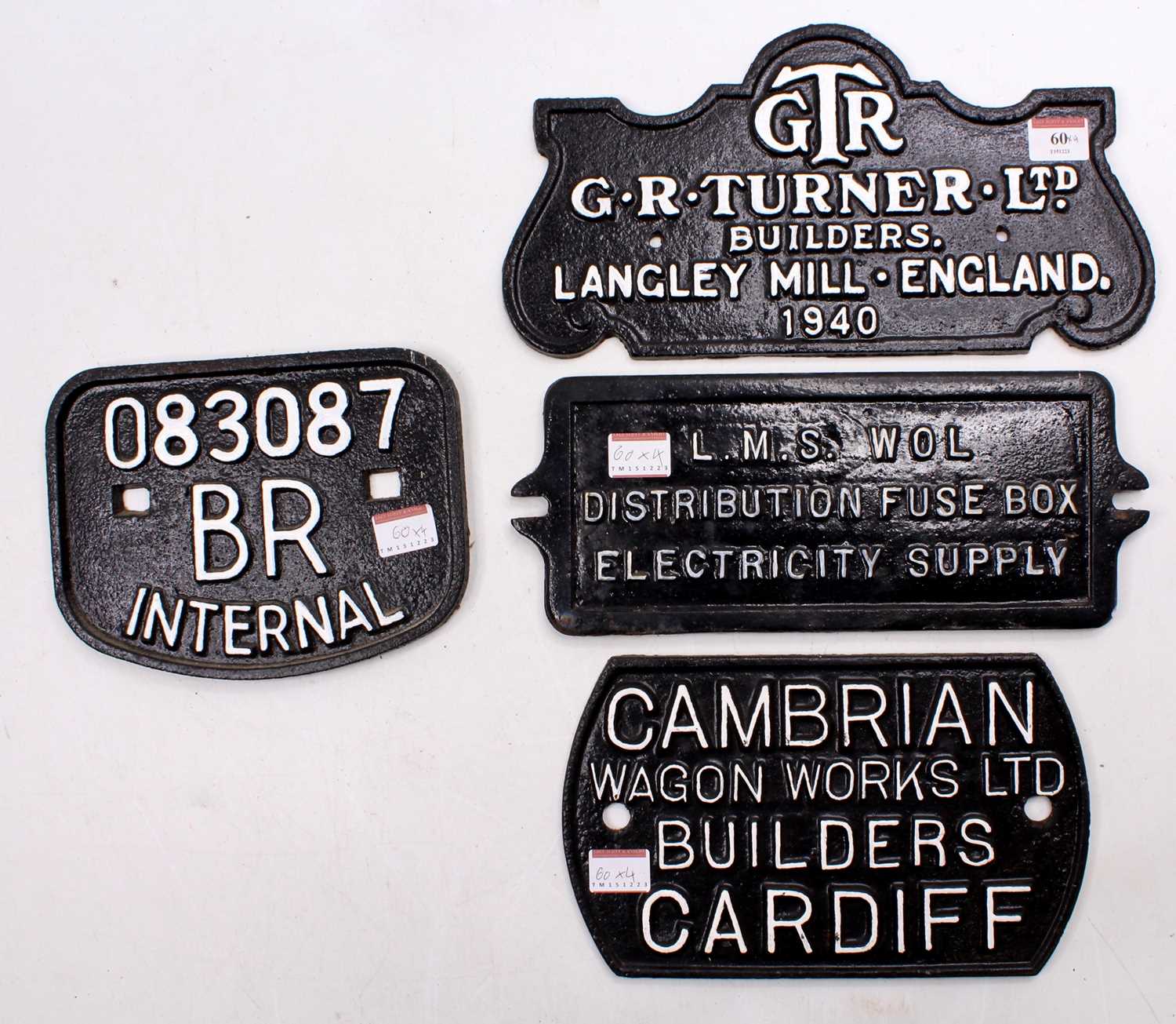 Lot 60 - 4x cast iron repainted signs, to include...