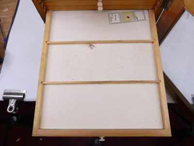 Lot 27 - An early 20th century stained pine microscope...