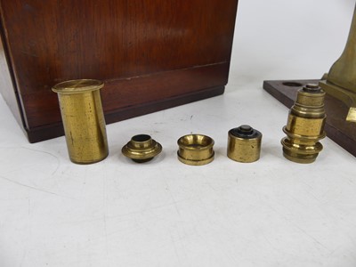 Lot 10 - A 19th century monocular microscope base by...