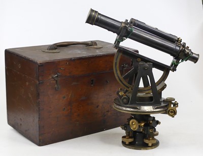 Lot 29 - A 19th century patinated brass theodolite by...