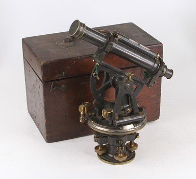 Lot 29 - A 19th century patinated brass theodolite by...