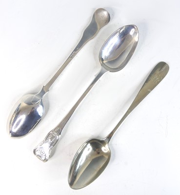 Lot 2105 - A pair of Victorian silver serving spoons, in...