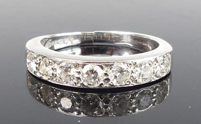 Lot 2808 - A contemporary 18ct white gold diamond half...