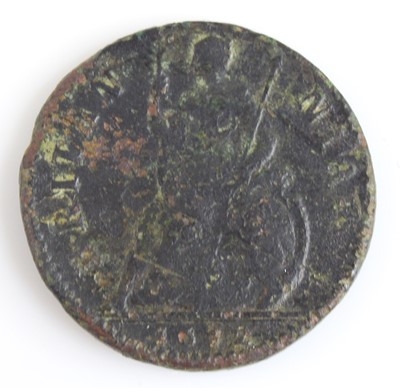 Lot 2130 - England, 1672 copper farthing, obv: laureate...