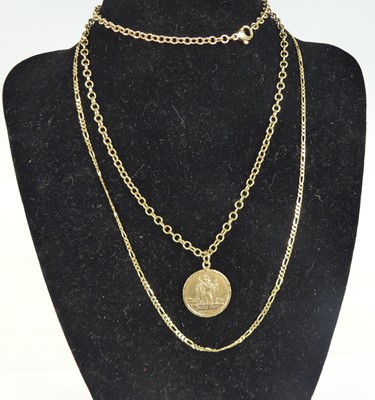 Lot 2845 - A modern 9ct gold belcher neck chain, 59cm,...