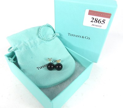 Lot 2865 - A pair of Tiffany & Co. black onyx and silver...