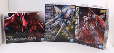 Lot 1586 - Bandai Master Grade Gundam Plastic Kit Group,...