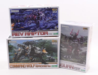 Lot 1599 - Three Kotobukiya Zoids plastic kit models to...