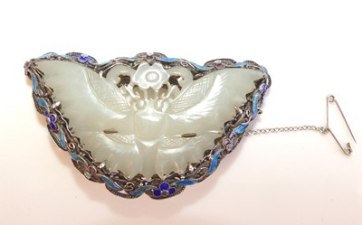 Lot 2157 - An Art Noveau style white metal butterfly...