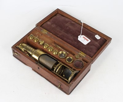 Lot 7 - A 19th century lacquered brass student's...