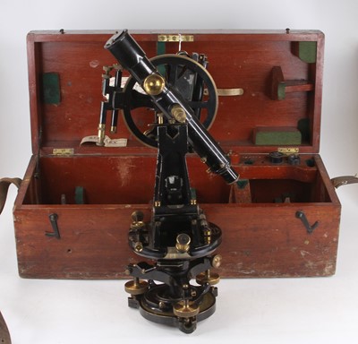 Lot 30 - A large lacquered brass and iron surveyor's...
