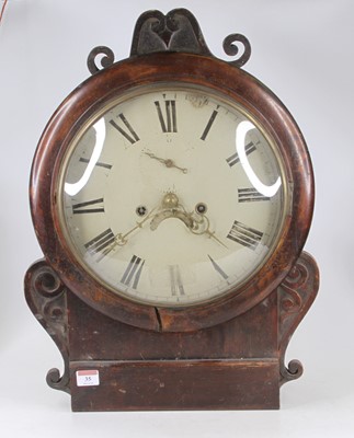 Lot 35 - A 19th century mahogany cased wall clock...