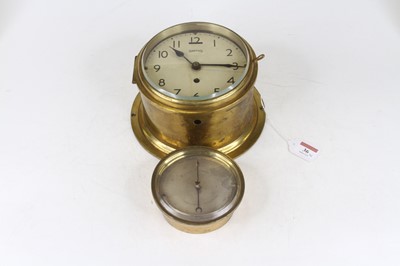 Lot 36 - A Smiths lacquered brass cased ship's bulkhead...