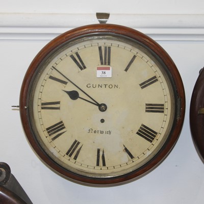 Lot 38 - A Victorian mahogany cased wall clock, having...