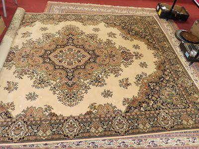 Lot 1146 - A Persian style cream ground woollen tabriz...