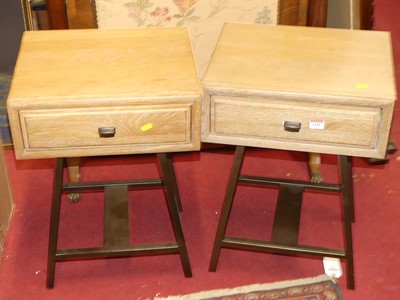 Lot 1181 - A pair of contemporary limed oak and anodised...