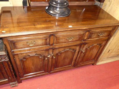 Lot 1191 - A contemporary joined oak dresser base, having...