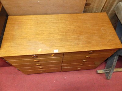Lot 1204 - A 1970s Schreiber teak effect low chest,...