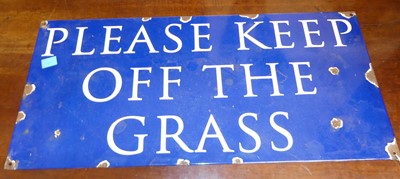 Lot 1210 - An enamel on metal wall sign titled Please...